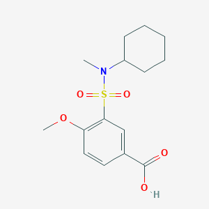 molecular formula C15H21NO5S B8587387 3-[Cyclohexyl(methyl)sulfamoyl]-4-methoxybenzoic acid 