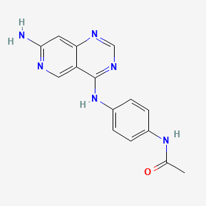 molecular formula C15H14N6O B8587473 Acetamide,n-[4-[(7-aminopyrido[4,3-d]pyrimidin-4-yl)amino]phenyl]- 