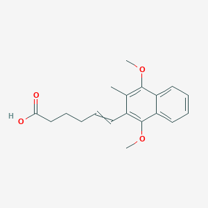 molecular formula C19H22O4 B8587482 6-(1,4-Dimethoxy-3-methylnaphthalen-2-yl)hex-5-enoic acid CAS No. 646035-74-7