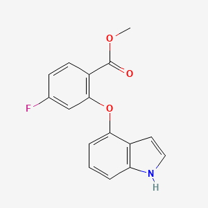 molecular formula C16H12FNO3 B8587536 methyl 2-(1H-indol-4-yloxy)-4-fluorobenzoate 