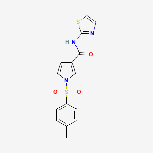 molecular formula C15H13N3O3S2 B8587596 1-(4-methylbenzenesulfonyl)-N-(1,3-thiazol-2-yl)-1H-pyrrole-3-carboxamide 