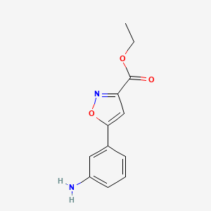 molecular formula C12H12N2O3 B8587604 Ethyl 5-(3-aminophenyl)isoxazole-3-carboxylate 