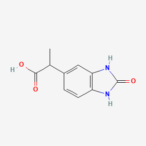 molecular formula C10H10N2O3 B8587627 2-(2,3-Dihydro-2-oxo-1H-benzo[d]imidazol-5-yl)propanoic acid 