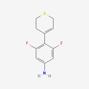molecular formula C11H11F2NS B8587683 4-(4-Amino-2,6-difluorophenyl)-5,6-dihydro-2H-thiopyran 