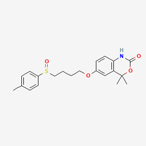 molecular formula C21H25NO4S B8587688 1,4-Dihydro-4,4-dimethyl-6-(4-((4-methylphenyl)sulfinyl)butoxy)-2H-3,1-benzoxazin-2-one CAS No. 89431-79-8