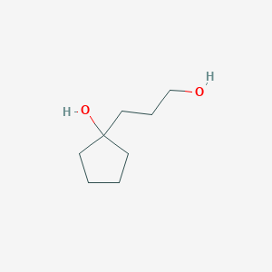 molecular formula C8H16O2 B8587694 1-(3-Hydroxypropyl)cyclopentan-1-ol CAS No. 73057-71-3