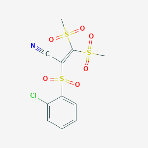 molecular formula C11H10ClNO6S3 B8587727 2-(2-Chlorobenzene-1-sulfonyl)-3,3-di(methanesulfonyl)prop-2-enenitrile CAS No. 651311-06-7
