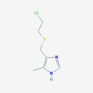 molecular formula C7H11ClN2S B8587818 4-{[(2-Chloroethyl)sulfanyl]methyl}-5-methyl-1H-imidazole CAS No. 60588-79-6