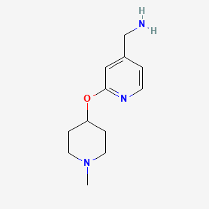 molecular formula C12H19N3O B8587821 1-{2-[(1-Methylpiperidin-4-yl)oxy]pyridin-4-yl}methanamine 
