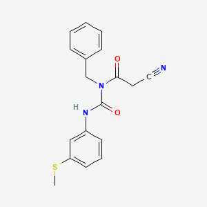 molecular formula C18H17N3O2S B8588034 1-Benzyl-1-(cyanoacetyl)-3-[3-(methylthio)phenyl]urea 