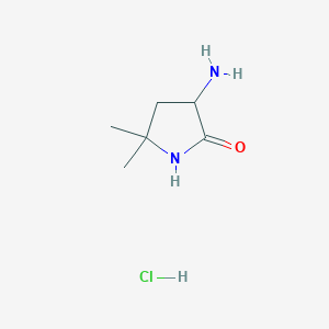 molecular formula C6H13ClN2O B8588056 3-Amino-5,5-dimethylpyrrolidin-2-one hydrochloride 