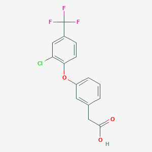 molecular formula C15H10ClF3O3 B8588077 {3-[2-Chloro-4-(trifluoromethyl)phenoxy]phenyl}acetic acid CAS No. 101244-51-3