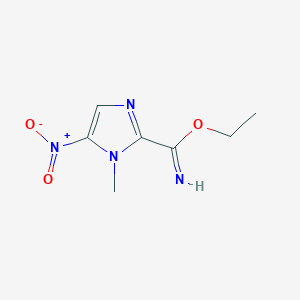 molecular formula C7H10N4O3 B8588130 Ethyl 1-methyl-5-nitro-1H-imidazole-2-carboximidate CAS No. 1615-60-7