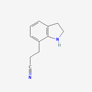 molecular formula C11H12N2 B8588184 7-(2-Cyanoethyl)-2,3-dihydroindole 