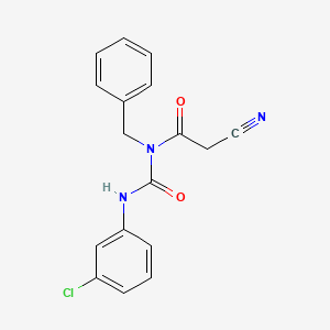 molecular formula C17H14ClN3O2 B8588193 1-Benzyl-3-(3-chlorophenyl)-1-(cyanoacetyl)urea 