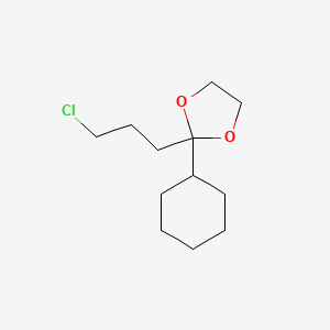 molecular formula C12H21ClO2 B8588210 2-(3-Chloropropyl)-2-cyclohexyl-1,3-dioxolane CAS No. 90237-05-1