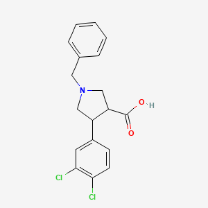 molecular formula C18H17Cl2NO2 B8588216 (3RS,4SR)-1-Benzyl-4-(3,4-dichloro-phenyl)-pyrrolidine-3-carboxylic acid 