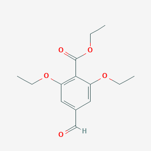 molecular formula C14H18O5 B8588269 Ethyl 2,6-diethoxy-4-formylbenzoate CAS No. 55687-55-3