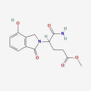 molecular formula C14H16N2O5 B8588302 Methyl 5-amino-4-(4-hydroxy-1-oxoisoindolin-2-yl)-5-oxopentanoate 