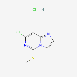 molecular formula C7H7Cl2N3S B8588342 7-Chloro-5-(methylthio)imidazo[1,2-c]pyrimidine hydrochloride 