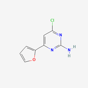 molecular formula C8H6ClN3O B8588355 2-Amino-4-chloro-6-(2-furyl)pyrimidine CAS No. 569657-93-8