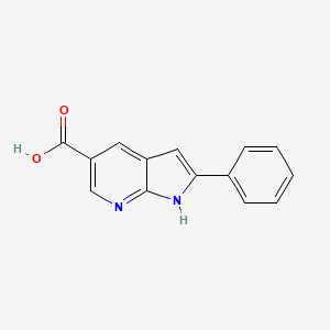 molecular formula C14H10N2O2 B8588369 2-phenyl-1H-pyrrolo[2,3-b]pyridine-5-carboxylic acid 