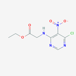 molecular formula C8H9ClN4O4 B8588569 (6-Chloro-5-nitro-pyrimidin-4-ylamino)-acetic acid ethyl ester 