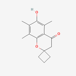 molecular formula C15H18O3 B8588671 6-Hydroxy-5,7,8-trimethyl-spiro[2H-1-benzopyran-2,1'-cyclobutan]-4(3H)-one 