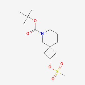 molecular formula C14H25NO5S B8588672 Tert-butyl 2-((methylsulfonyl)oxy)-6-azaspiro[3.5]nonane-6-carboxylate 