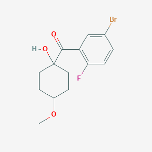 molecular formula C14H16BrFO3 B8588710 (5-Bromo-2-fluorophenyl)(1-hydroxy-4-methoxycyclohexyl)methanone 