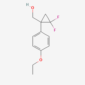 molecular formula C12H14F2O2 B8588771 [1-(4-Ethoxyphenyl)-2,2-difluorocyclopropyl]methanol CAS No. 88934-80-9