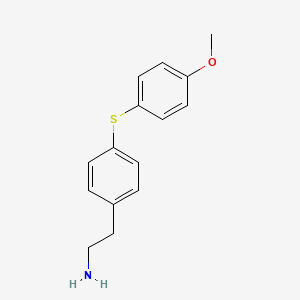 molecular formula C15H17NOS B8588777 2-[4-[(4-Methoxyphenyl)thio]phenyl]ethylamine 