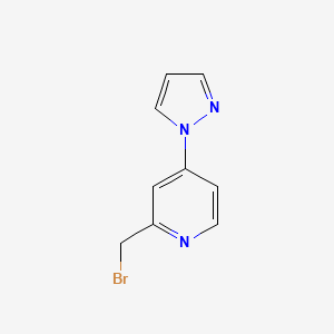 molecular formula C9H8BrN3 B8588852 2-(bromomethyl)-4-(1H-pyrazol-1-yl)pyridine 