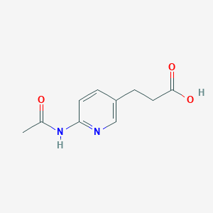 molecular formula C10H12N2O3 B8588913 3-(6-Acetamidopyridin-3-yl)propanoic acid CAS No. 179625-39-9