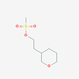 molecular formula C8H16O4S B8588996 2-(Tetrahydro-2H-pyran-3-yl)ethyl methanesulfonate 