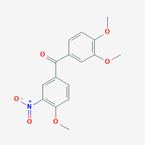 molecular formula C16H15NO6 B8589028 (4-Methoxy-3-nitro-phenyl)-(3,4-dimethoxy-phenyl)-methanone 