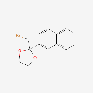 molecular formula C14H13BrO2 B8589099 1,3-Dioxolane, 2-(bromomethyl)-2-(2-naphthalenyl)- CAS No. 60207-23-0