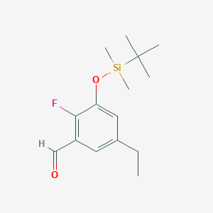 molecular formula C15H23FO2Si B8589348 3-{[tert-Butyl(dimethyl)silyl]oxy}-5-ethyl-2-fluorobenzaldehyde CAS No. 891843-07-5