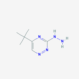 molecular formula C7H13N5 B8589363 5-(tert-Butyl)-3-hydrazinyl-1,2,4-triazine 