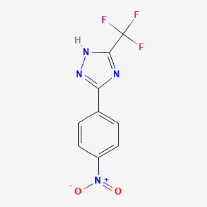 molecular formula C9H5F3N4O2 B8589416 5-(4-Nitrophenyl)-3-(trifluoromethyl)-1H-1,2,4-triazole 