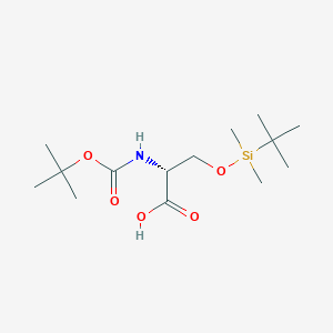 molecular formula C14H29NO5Si B8589430 N-(tert-Butoxycarbonyl)-O-(tert-butyldimethylsilyl)-D-serine 