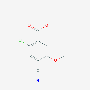 molecular formula C10H8ClNO3 B8589452 Methyl 2-chloro-4-cyano-5-methoxybenzoate 