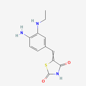 molecular formula C12H13N3O2S B8589525 5-{[4-Amino-3-(ethylamino)phenyl]methylidene}-1,3-thiazolidine-2,4-dione CAS No. 648449-29-0