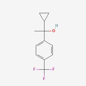 molecular formula C12H13F3O B8589573 Benzenemethanol, alpha-cyclopropyl-alpha-methyl-4-(trifluoromethyl)- 