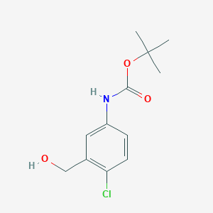 molecular formula C12H16ClNO3 B8589596 tert-butyl N-[4-chloro-3-(hydroxymethyl)phenyl]carbamate 