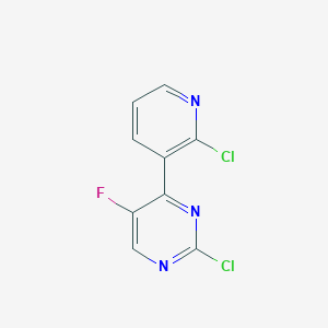 molecular formula C9H4Cl2FN3 B8589612 2-Chloro-4-(2-chloro-pyridin-3-yl)-5-fluoro-pyrimidine 