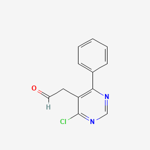 molecular formula C12H9ClN2O B8589652 2-(4-Chloro-6-phenylpyrimidin-5-yl)acetaldehyde 