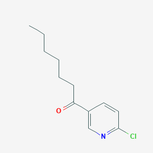 molecular formula C12H16ClNO B8589675 1-(6-Chloro-pyridin-3-yl)-heptan-1-one 