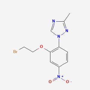 molecular formula C11H11BrN4O3 B8589691 1-(2-(2-bromoethoxy)-4-nitrophenyl)-3-methyl-1H-1,2,4-triazole 