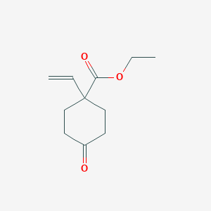 molecular formula C11H16O3 B8589710 Ethyl 4-oxo-1-vinylcyclohexanecarboxylate 